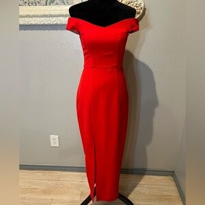 Bariano off the shoulder red dress